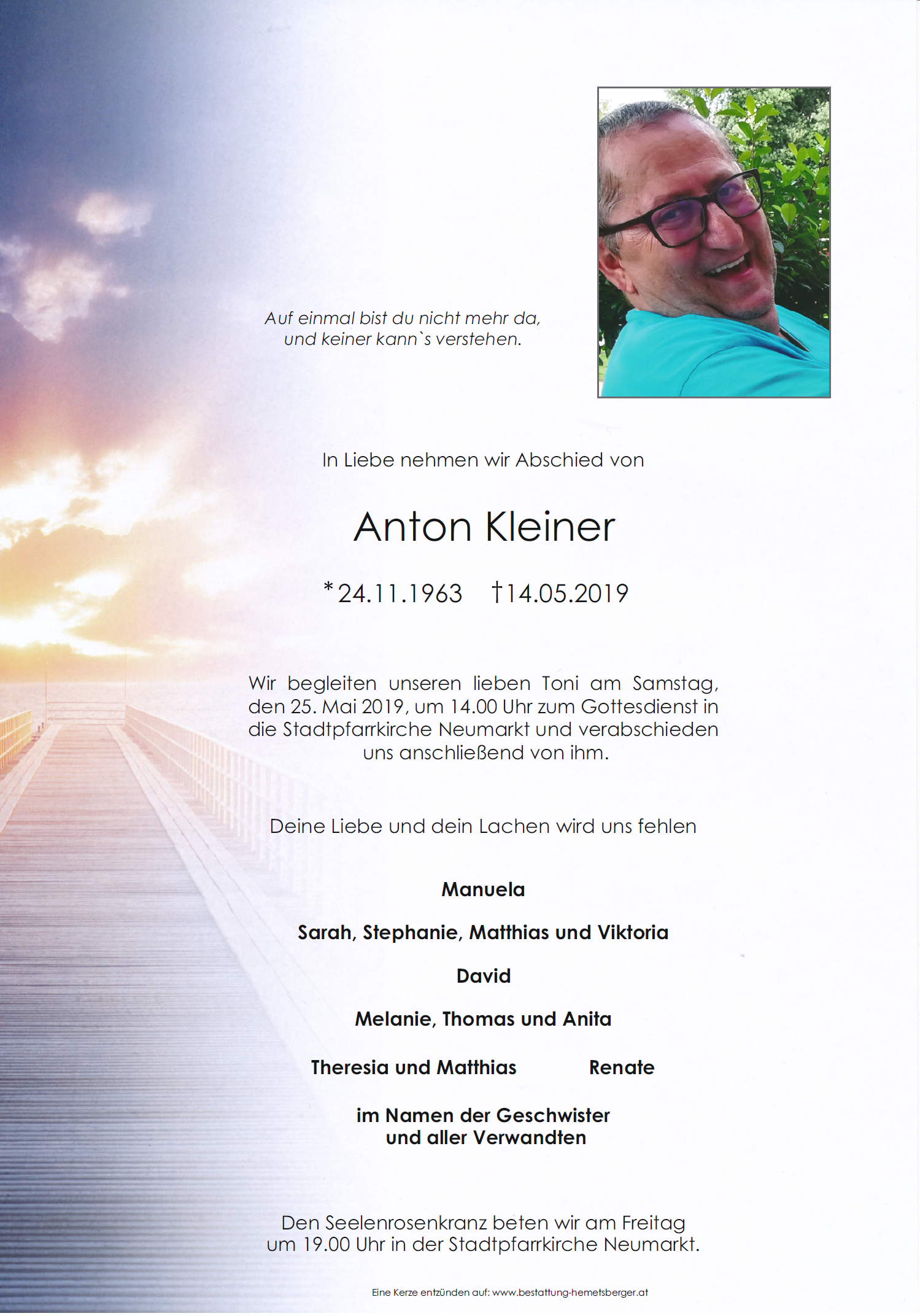 Kleiner Anton Bestattung Hemetsberger Sarge Urnen Beratung